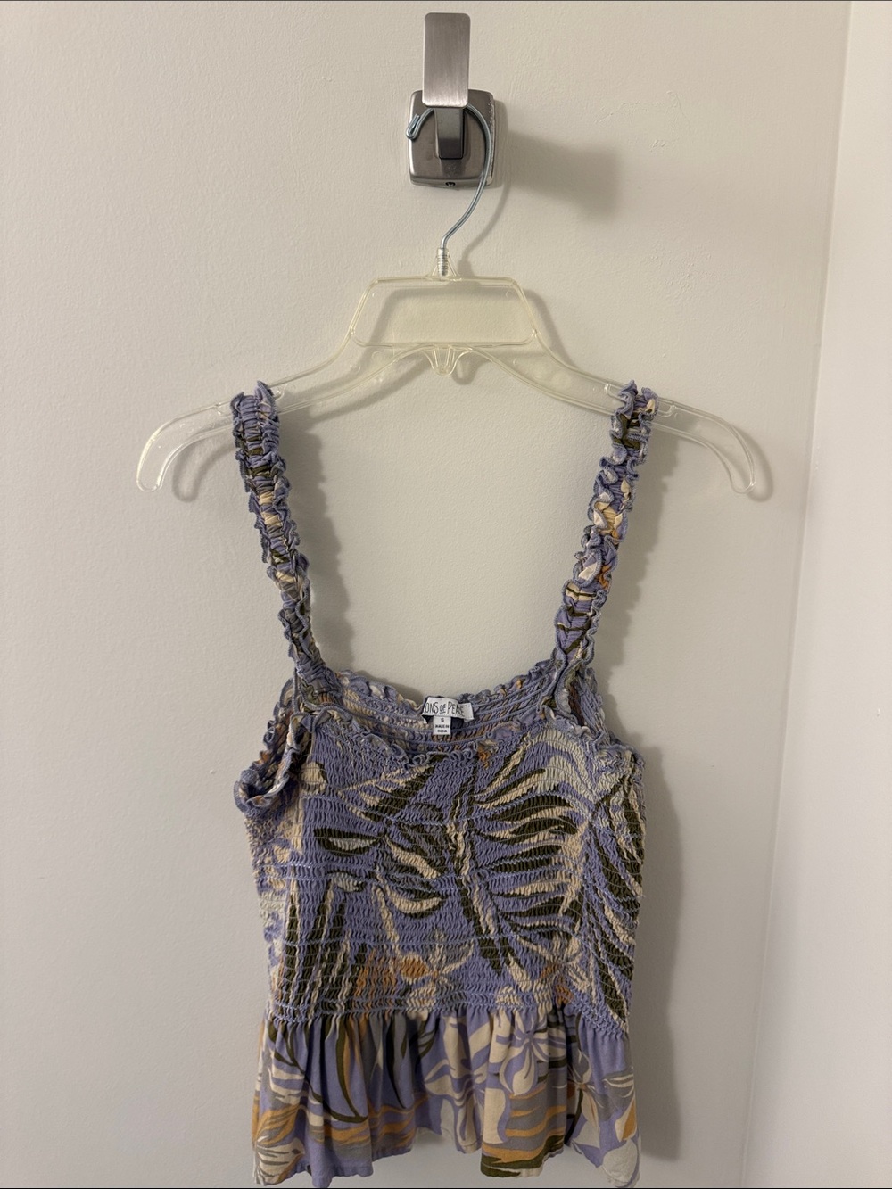 Lavender Floral Ruffled Tank